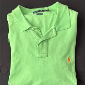 Ralph Lauren Light Green Polo with orange Accent
